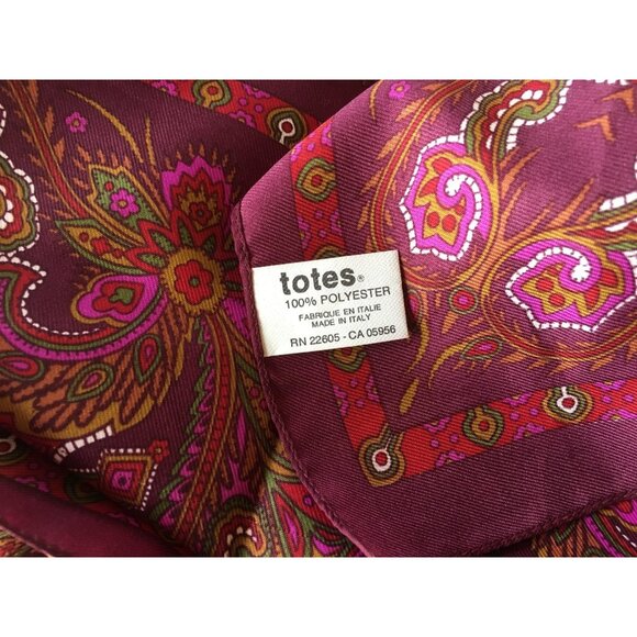 Totes Vintage Italian Paisley Scarf 27" Square 100% Polyester - Picture 4 of 4